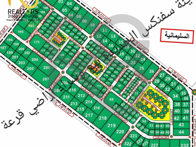 أرض 3500 م – للبيع – مدينة سفنكس الجديدة خلف السليمانية